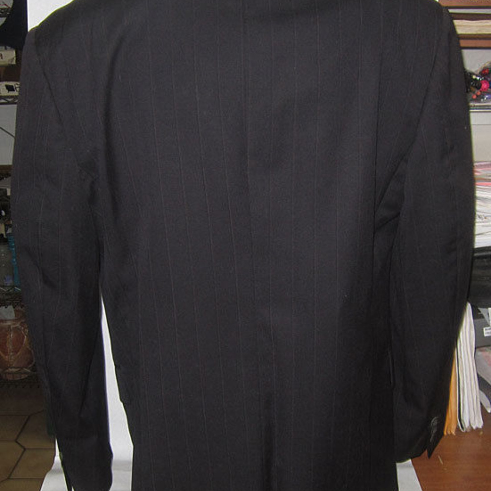 suit black pin striped coat slacks vitorufolo 2 pc - Picture 5 of 9